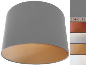 Light Grey Lampshade Gold, Plain Grey Light Shade