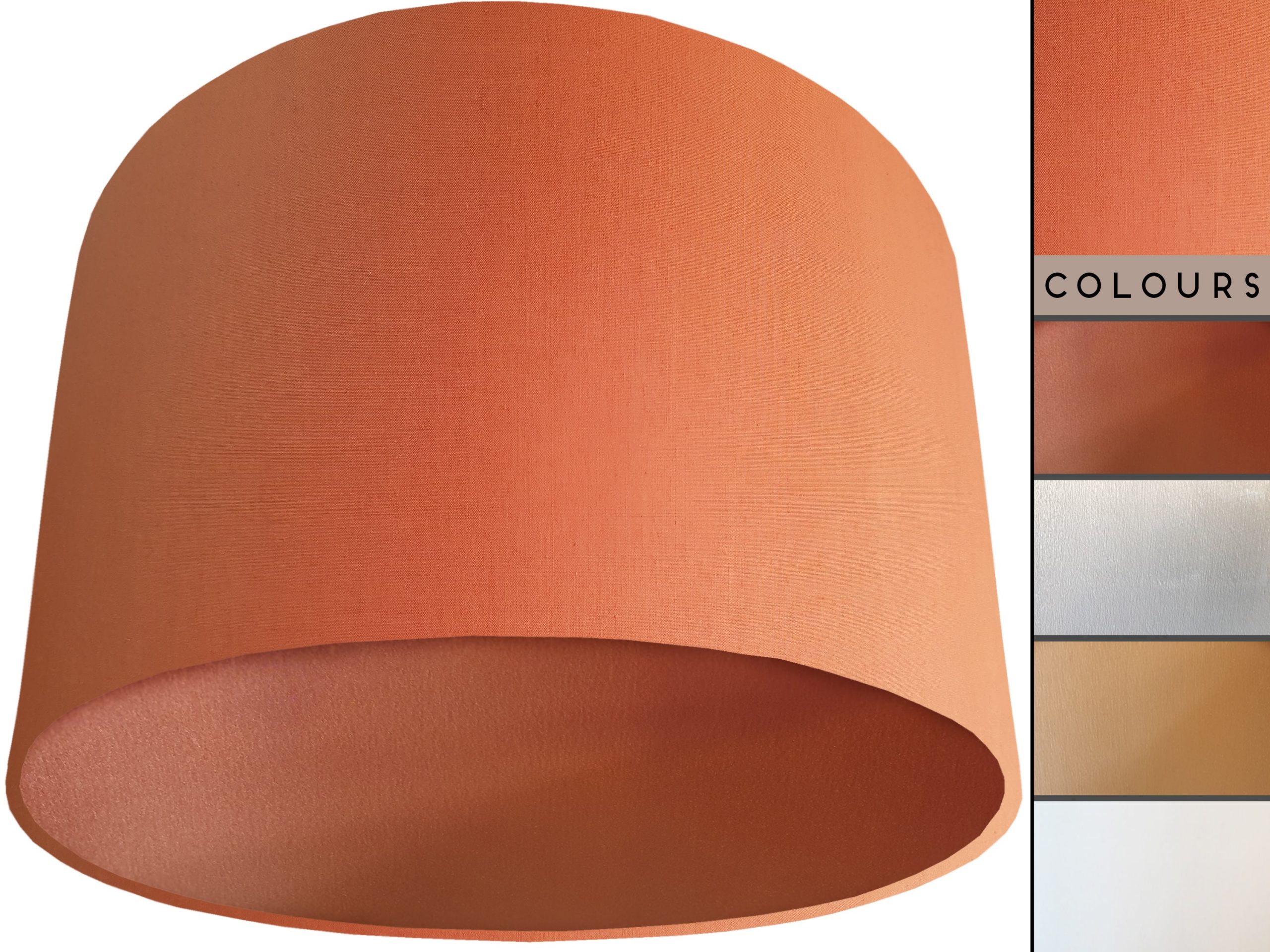 Orange Lampshade Copper, Plain Orange Light Shade