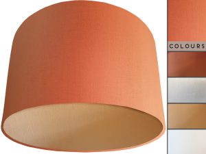 Orange Lampshade Gold, Plain Orange Light Shade