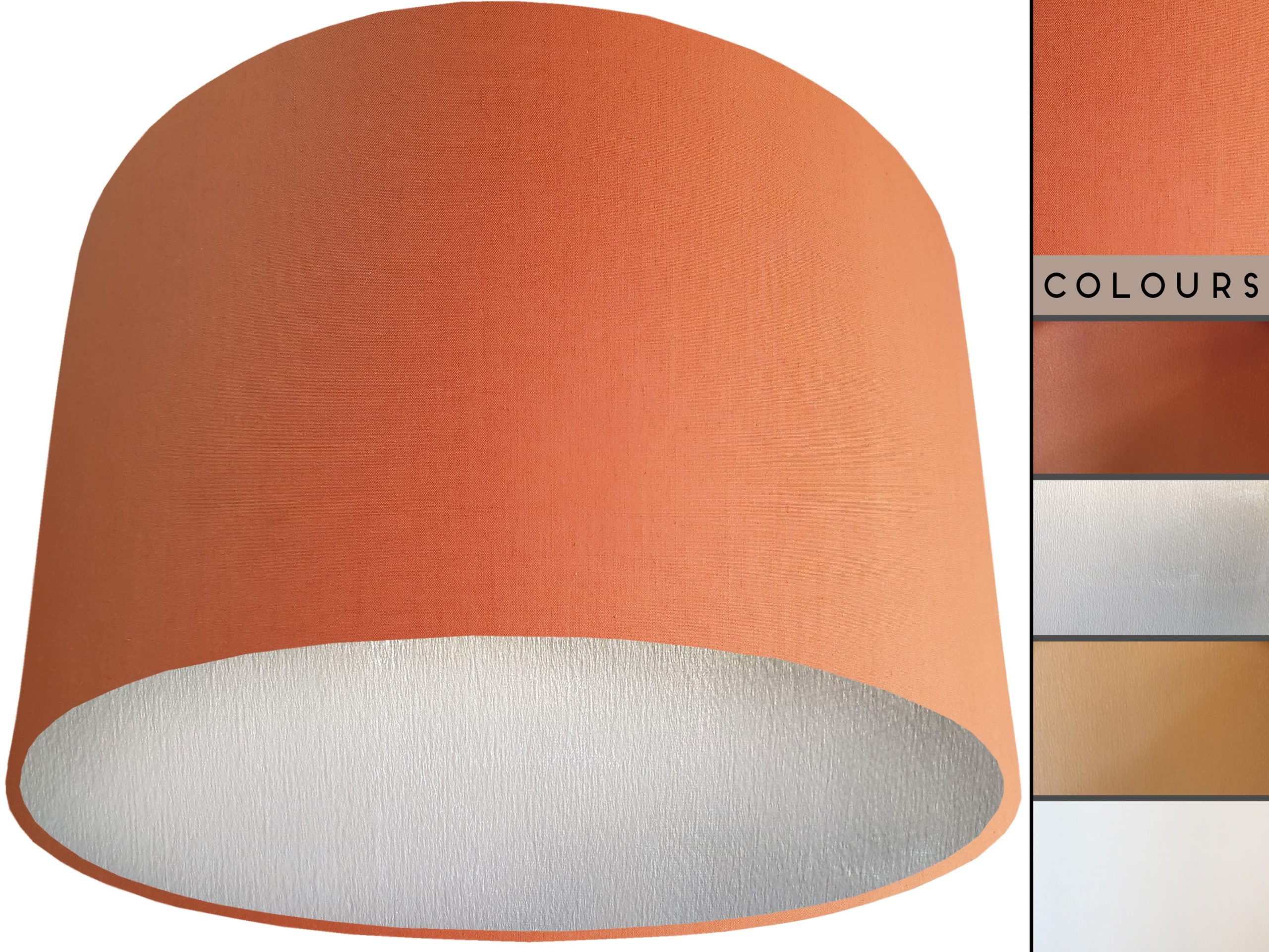 Orange Lampshade Silver, Plain Orange Light Shade