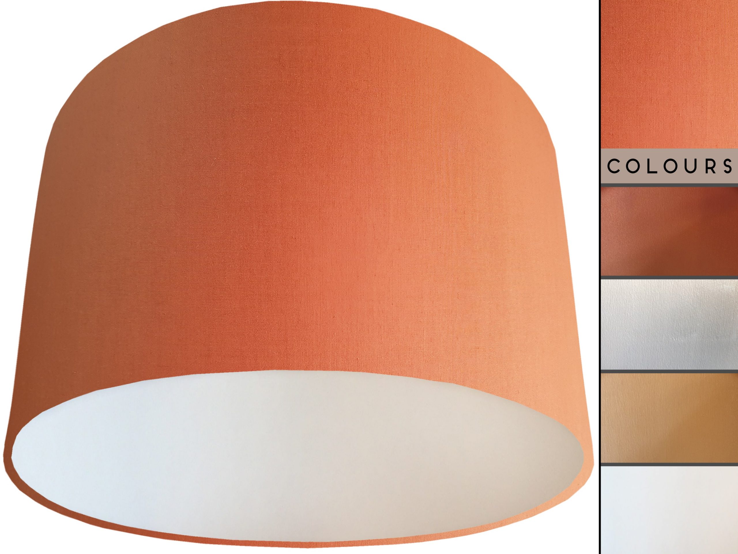 Orange Lampshade White, Plain Orange Light Shade
