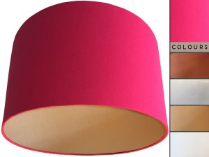 Pink Lampshade Gold, Plain Hot Pink Light Shade