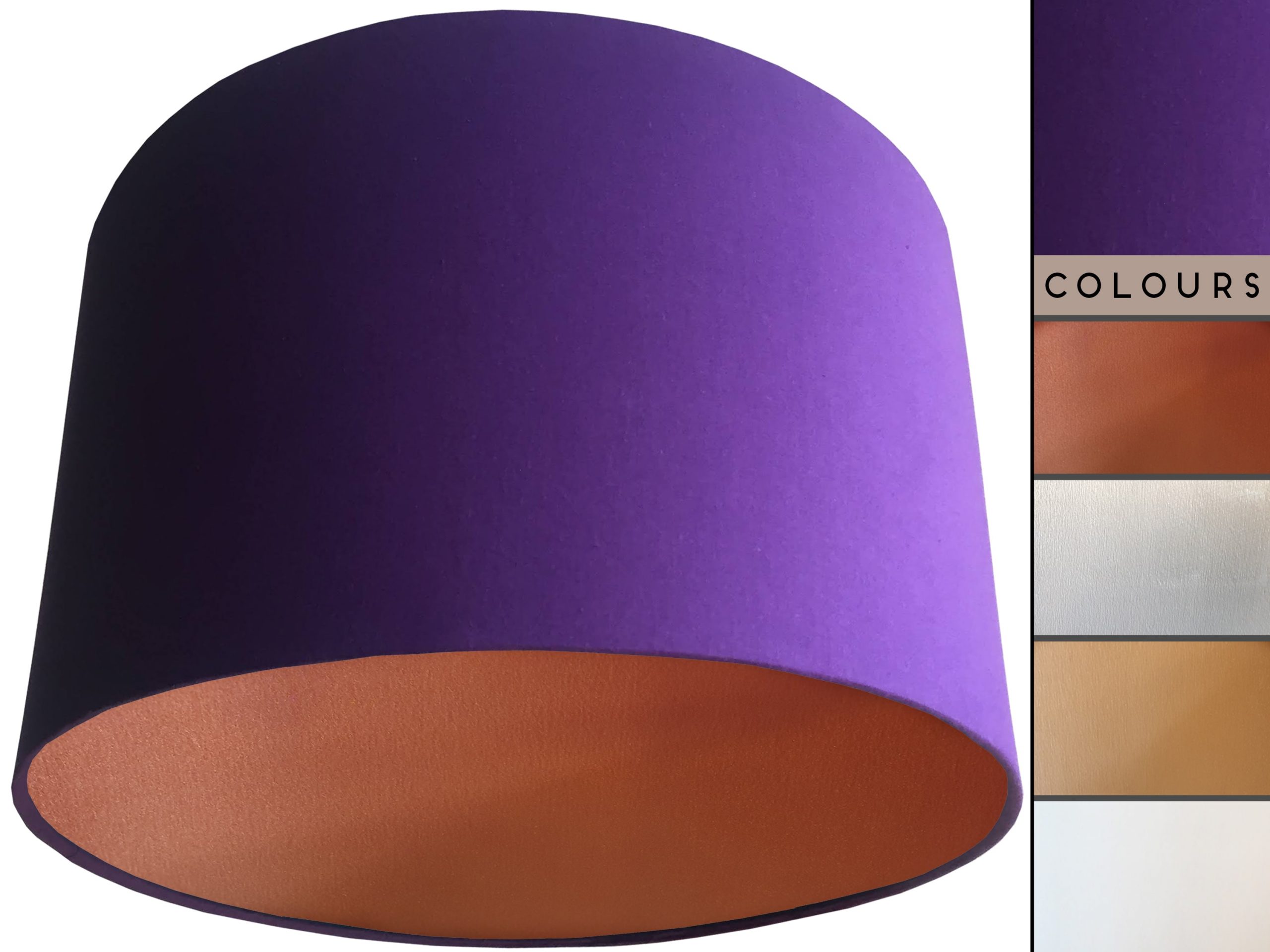 Purple Lampshade Copper, Plain Plum Purple Light Shade