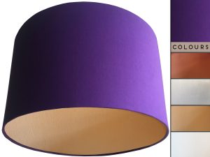 Purple Lampshade Gold, Plain Plum Purple Light Shade