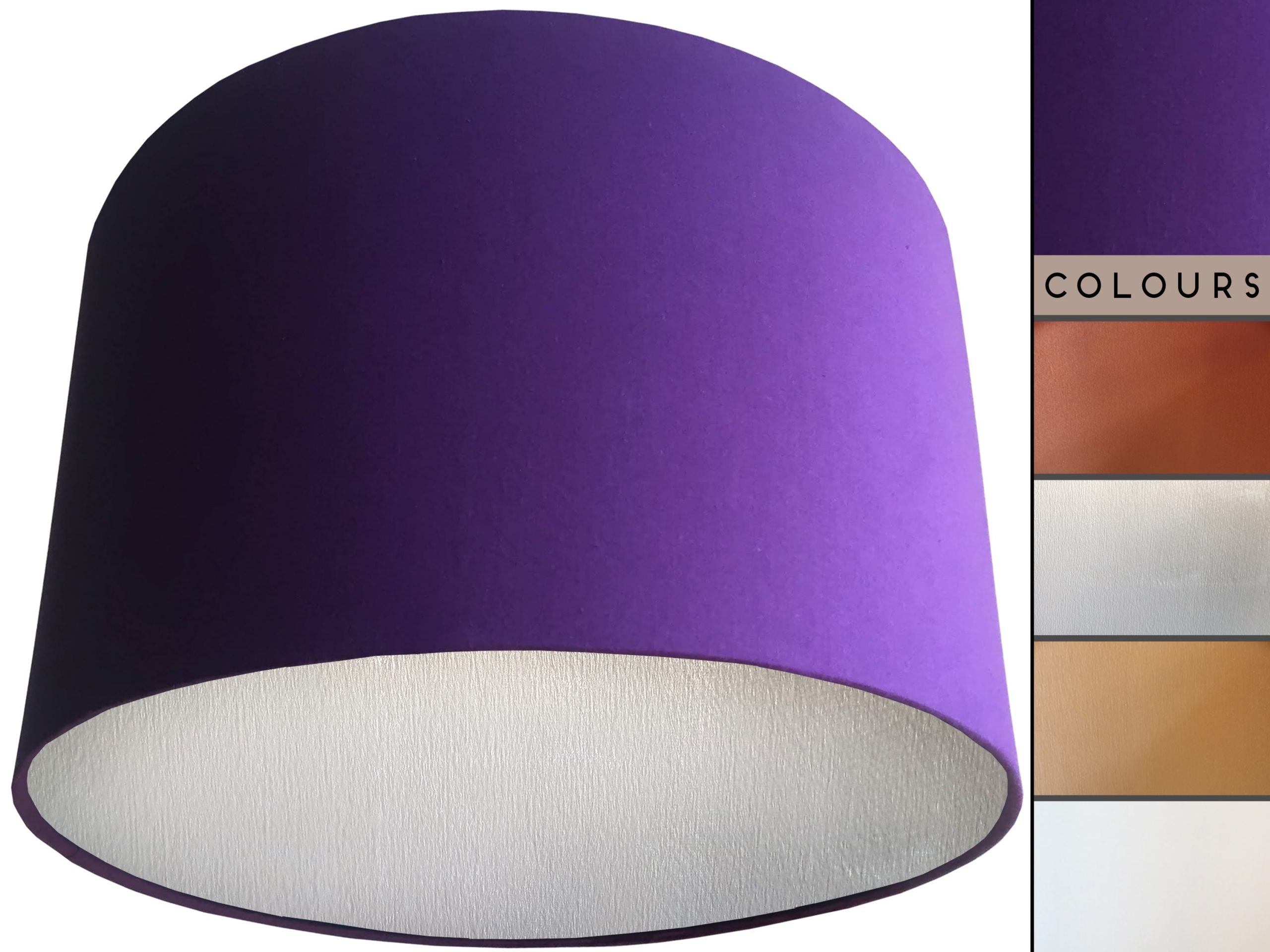 Purple Lampshade Silver, Plain Plum Purple Light Shade