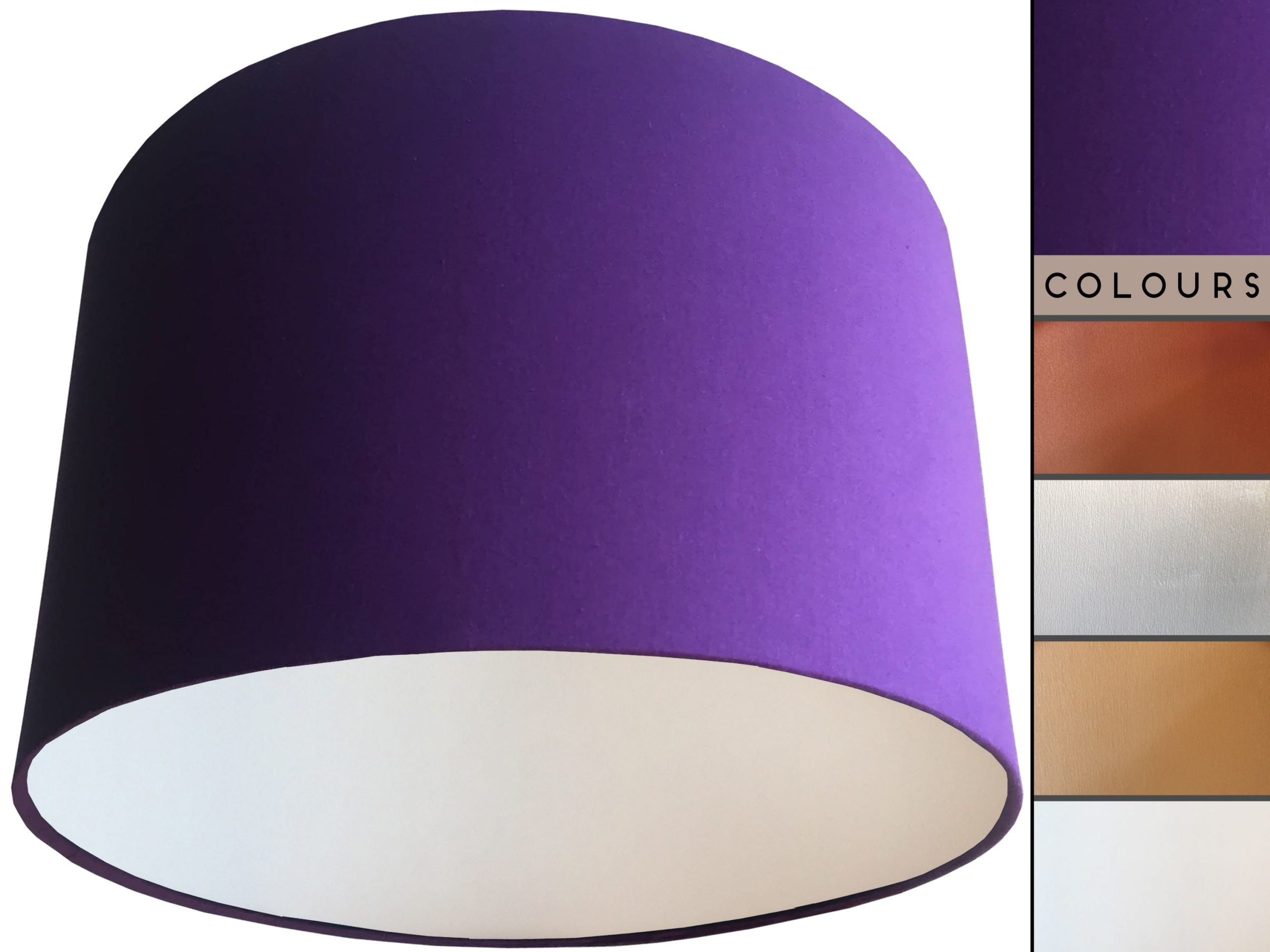 Purple Lampshade White, Plain Plum Purple Light Shade