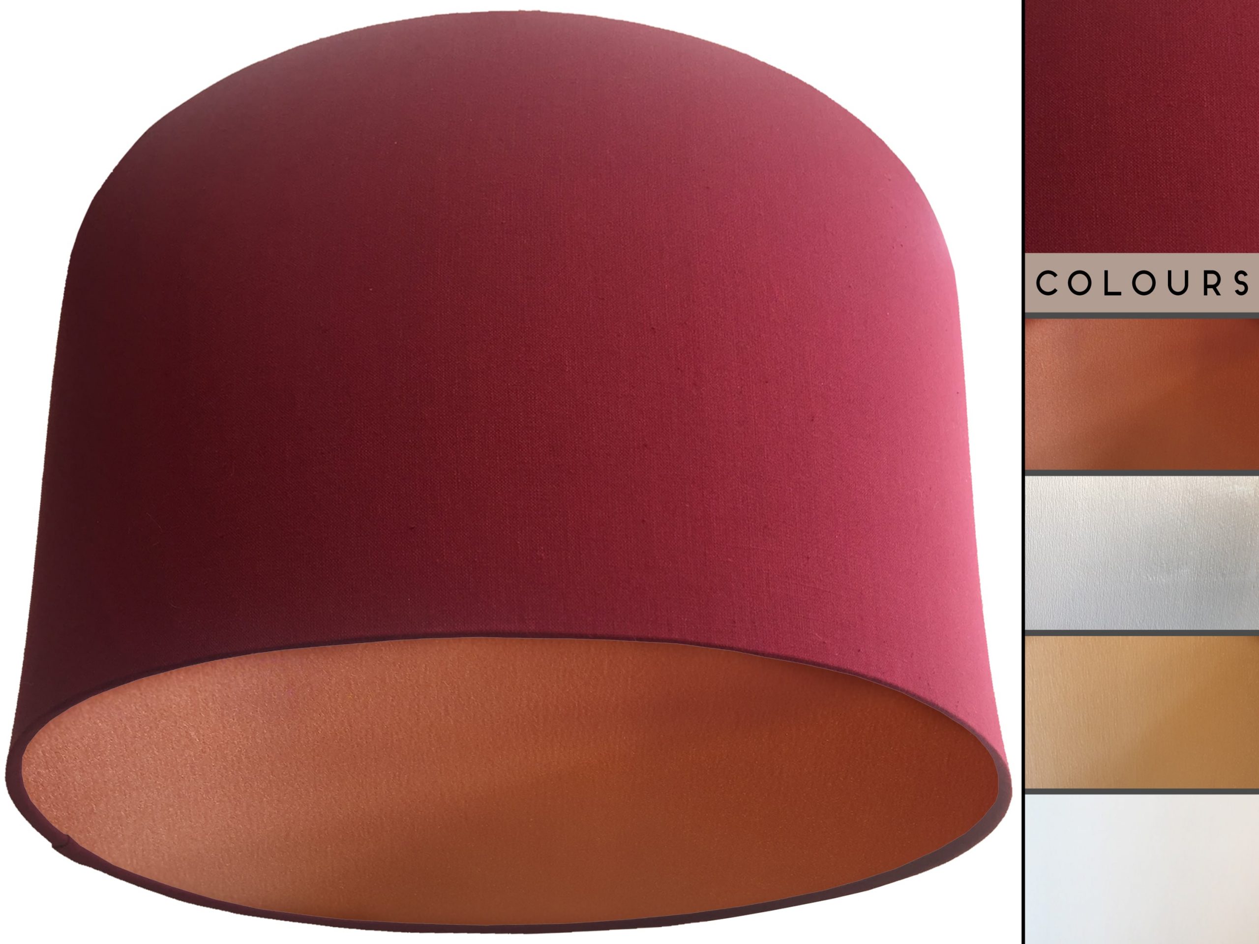 Red Lampshade Copper, Plain Cherry Red Light Shade