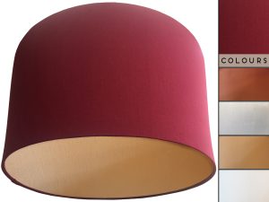 Red Lampshade Gold, Plain Cherry Red Light Shade