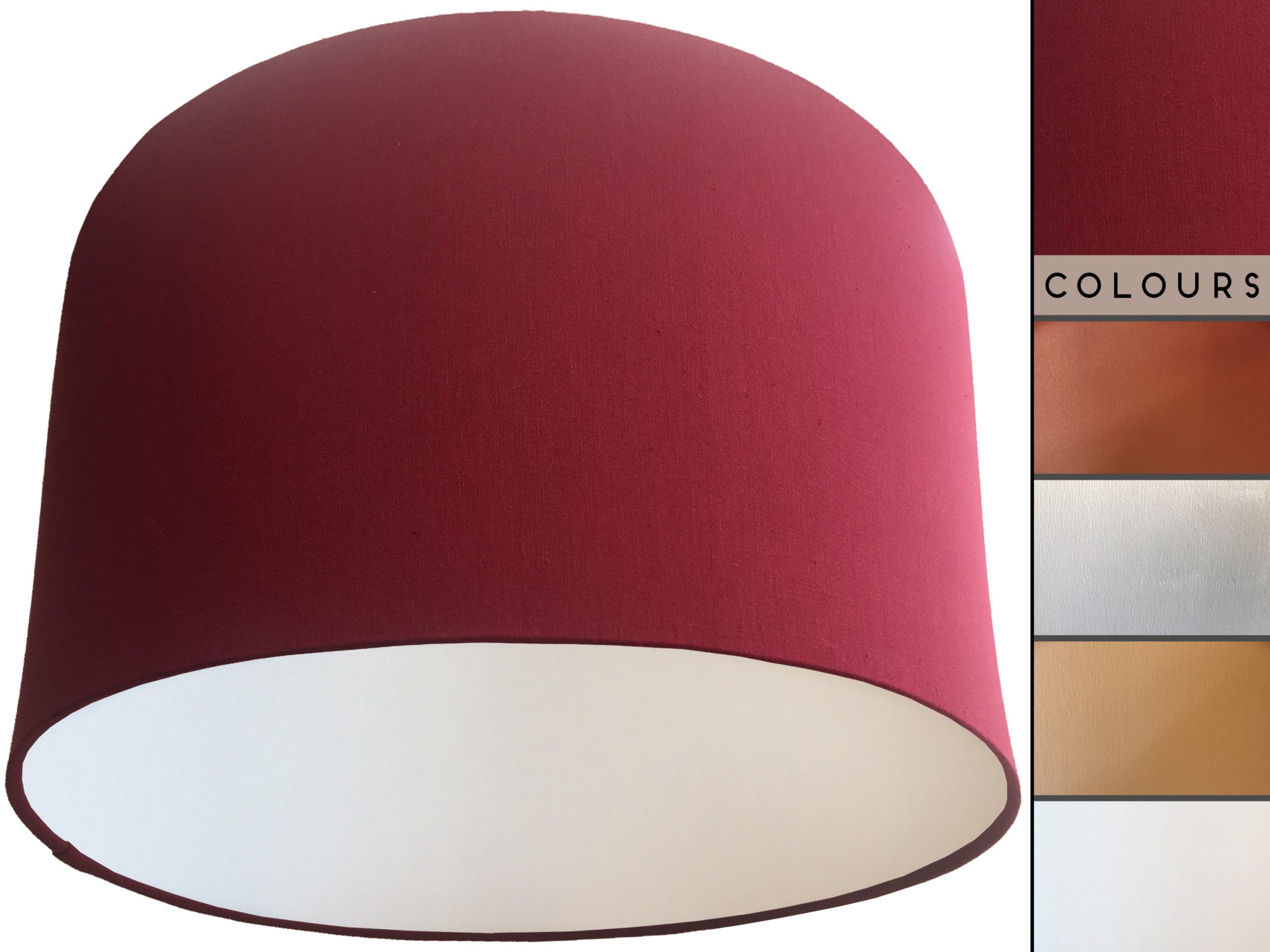 Red Lampshade White, Plain Cherry Red Light Shade