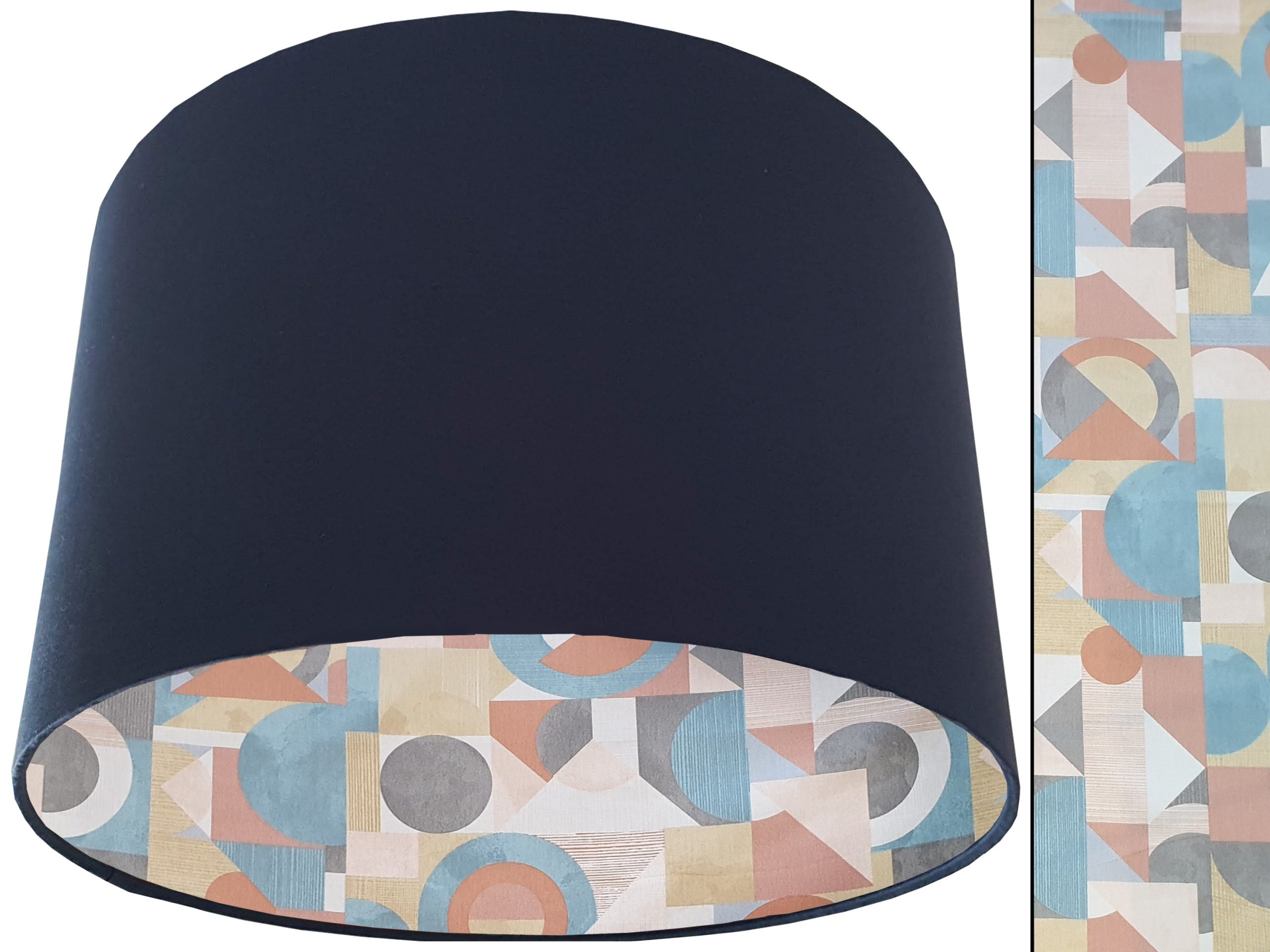 Art Deco Lampshade Blue, Modern Geometric Light Shade