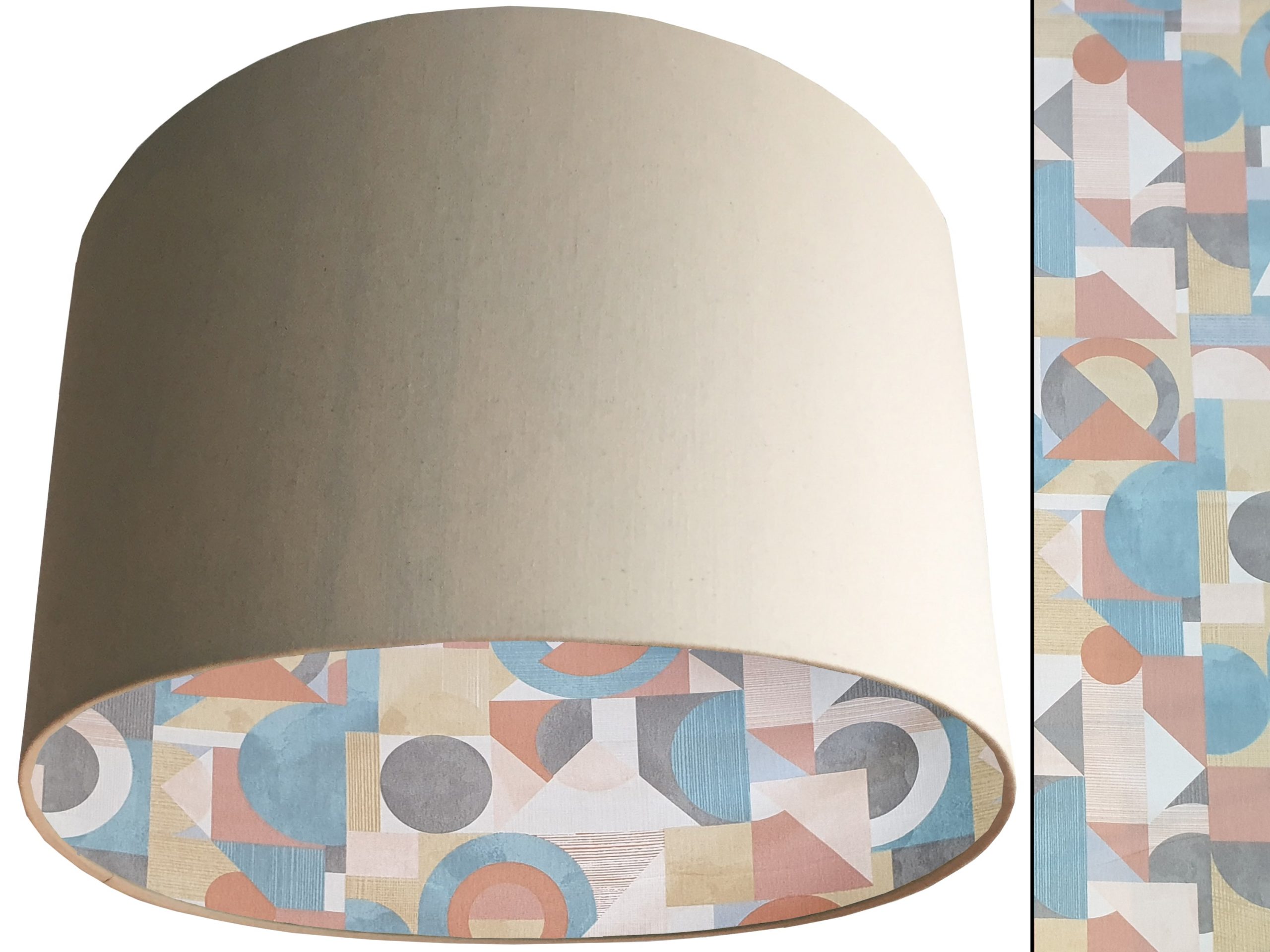Art Deco Lampshade Cream, Modern Geometric Light Shade