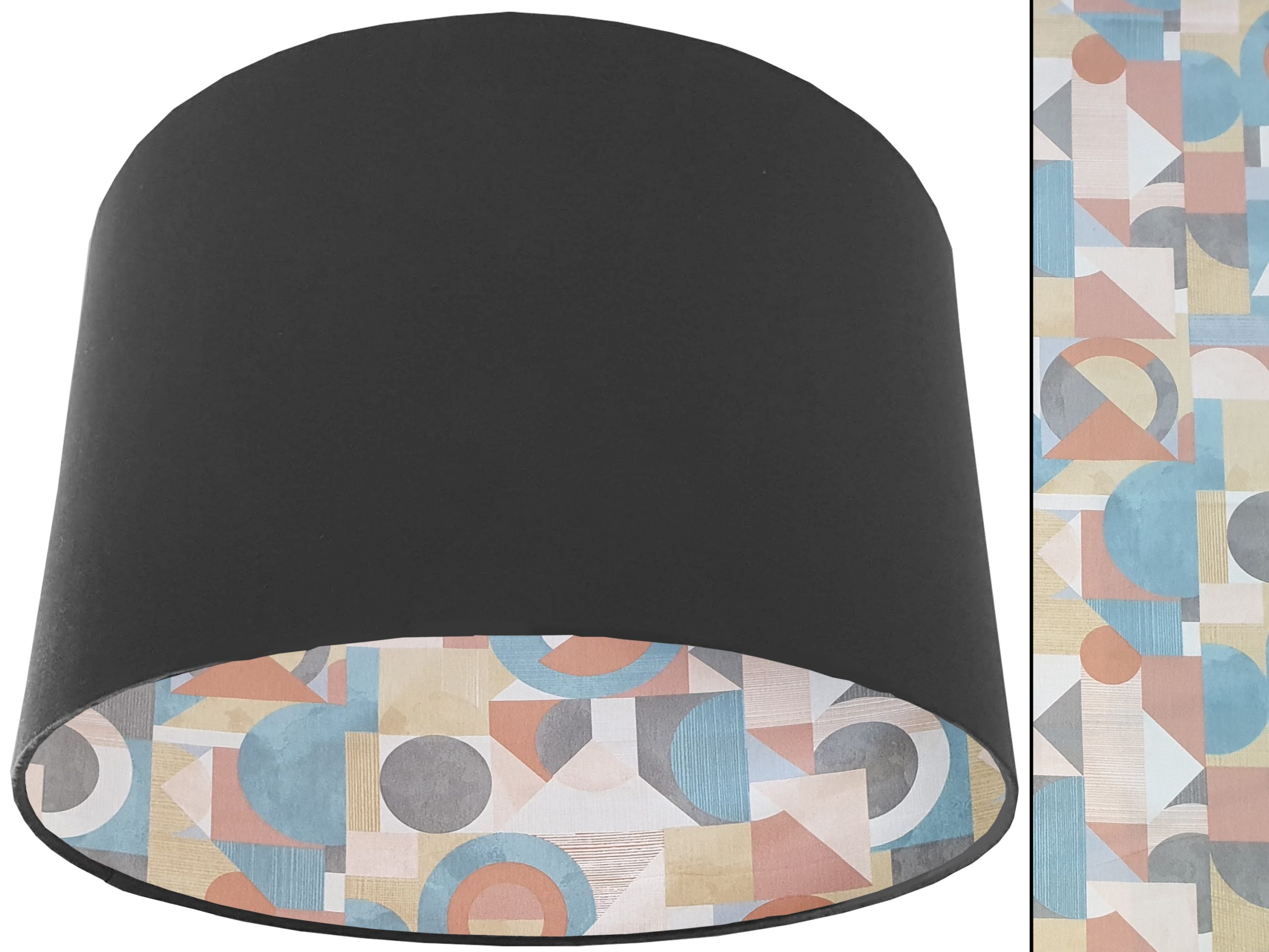Art Deco Lampshade Dark Grey, Modern Geometric Light Shade