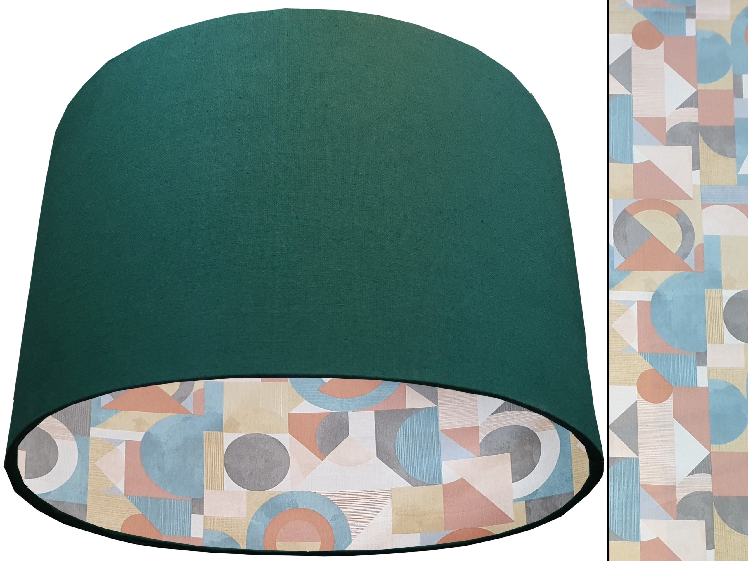 Art Deco Lampshade Green, Modern Geometric Light Shade