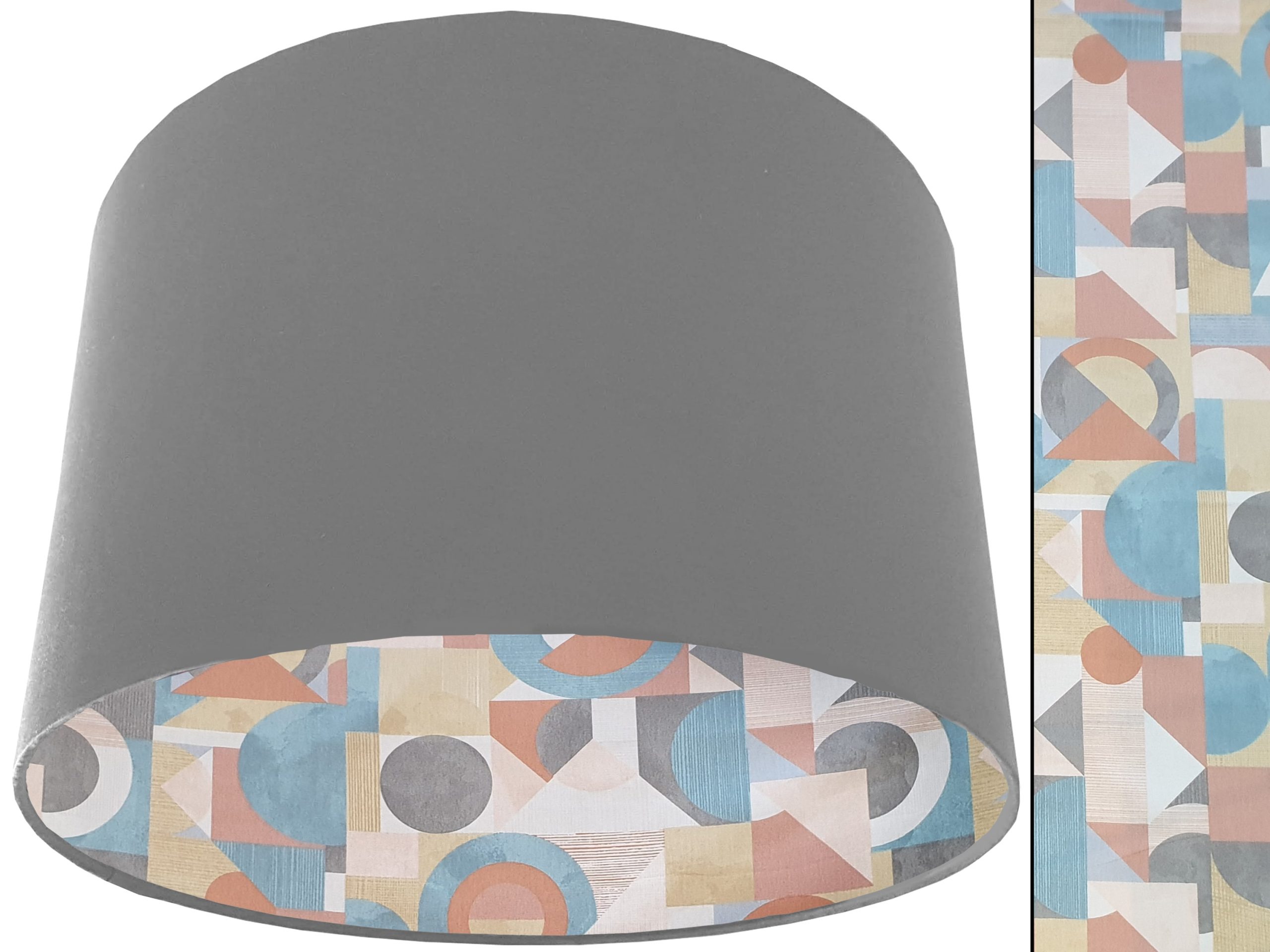 Art Deco Lampshade Light Grey, Modern Geometric Light Shade