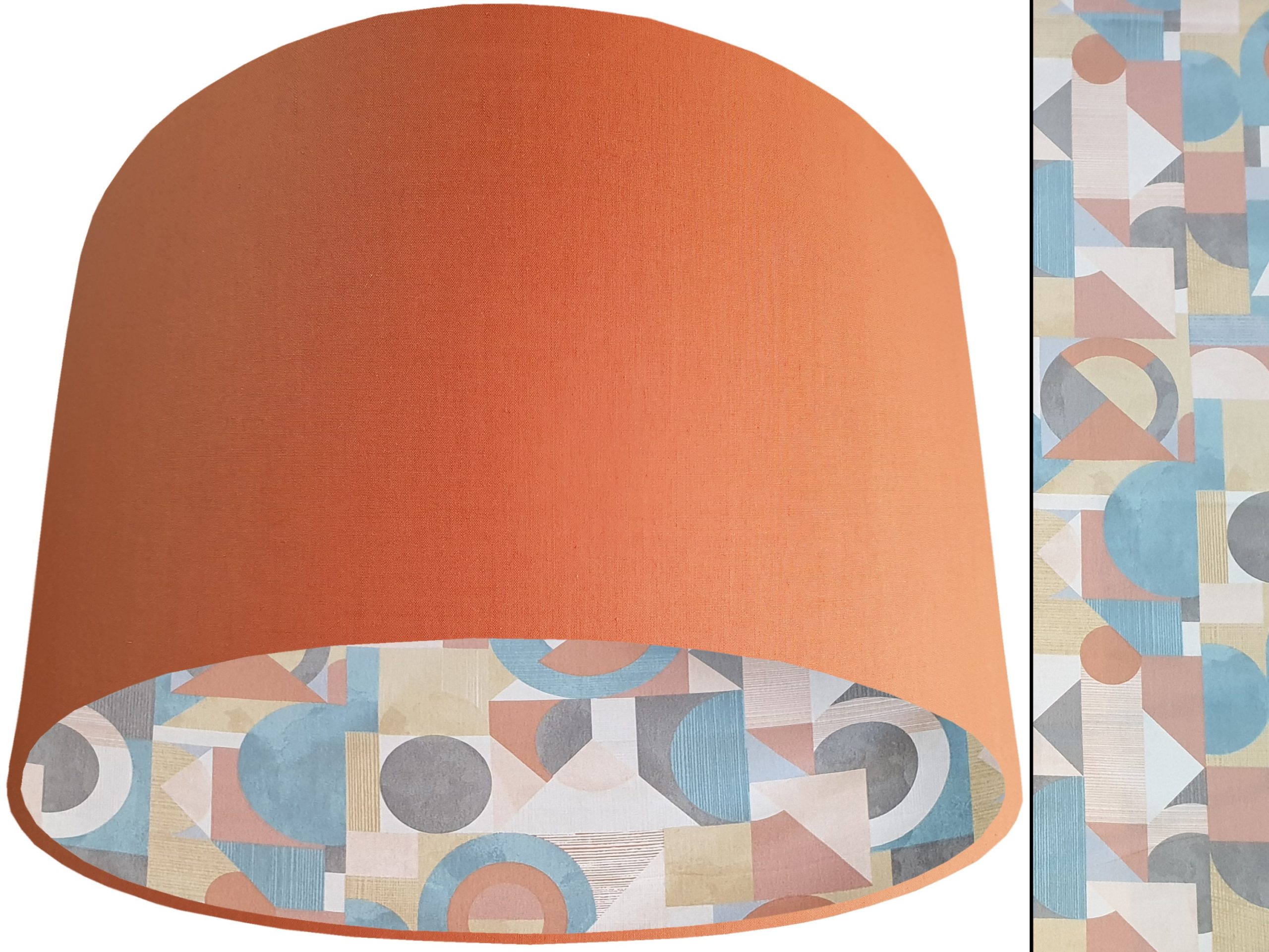 Art Deco Lampshade Orange, Modern Geometric Light Shade
