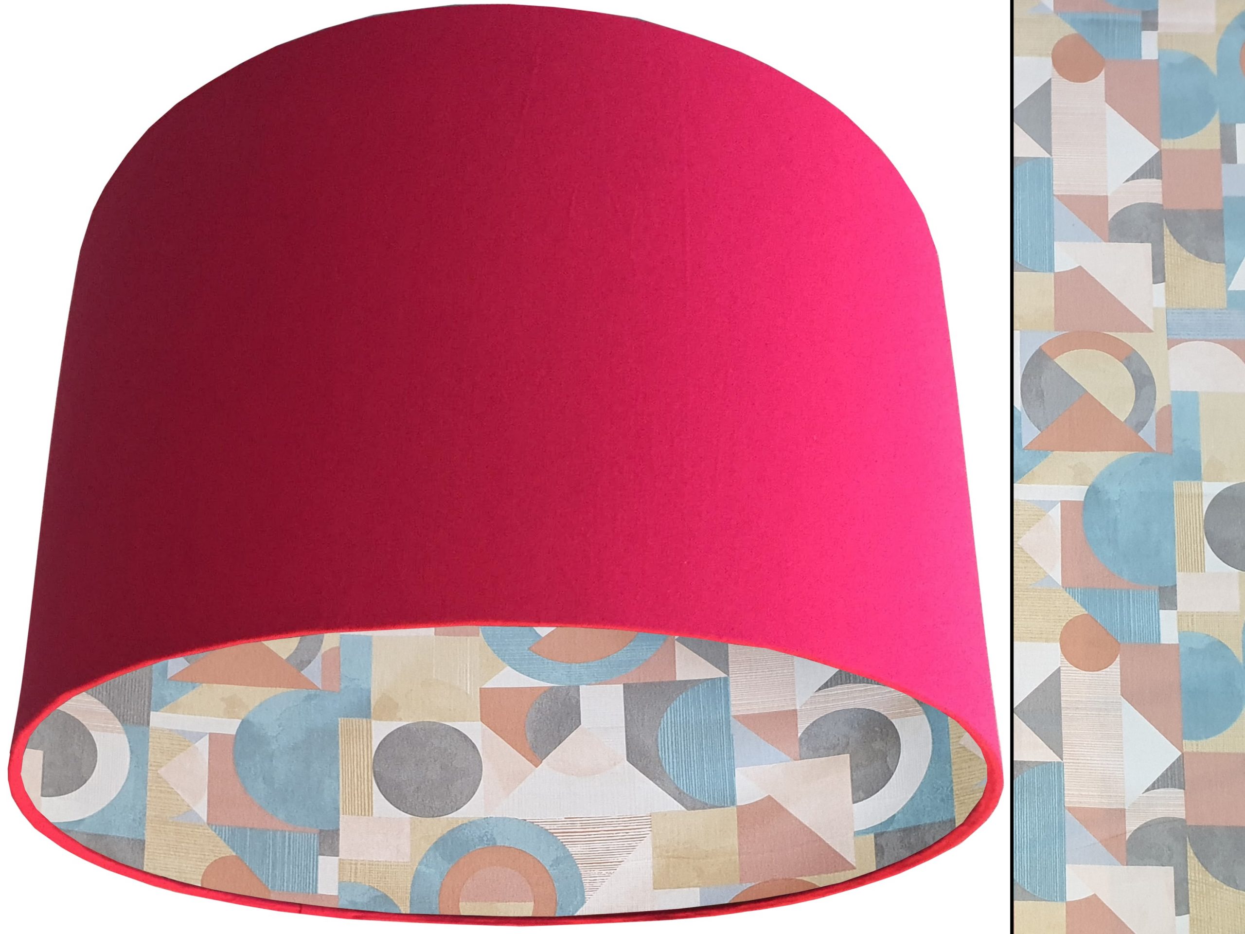 Art Deco Lampshade Pink, Modern Geometric Light Shade