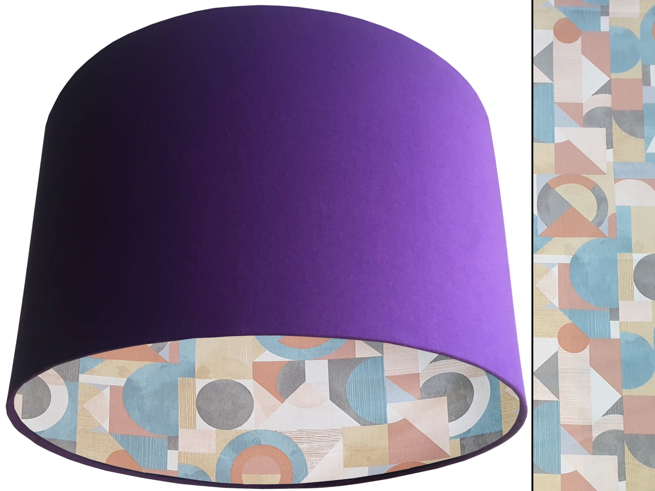 Art Deco Lampshade Purple, Modern Geometric Light Shade