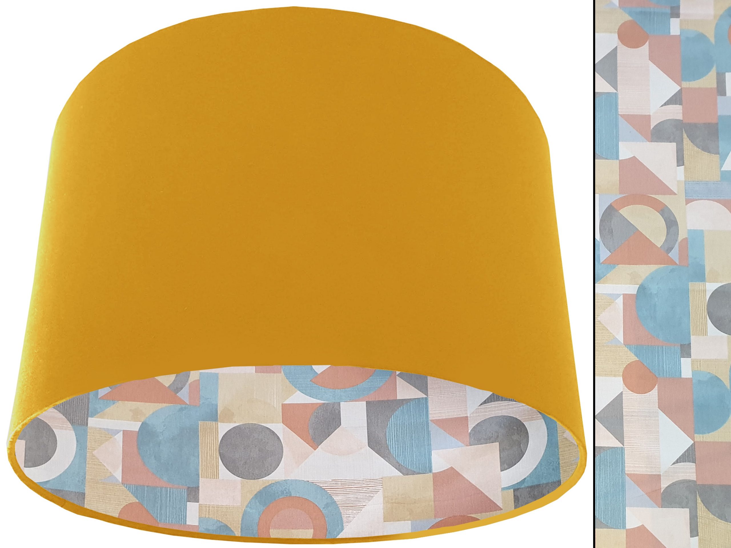 Art Deco Lampshade Yellow, Modern Geometric Light Shade
