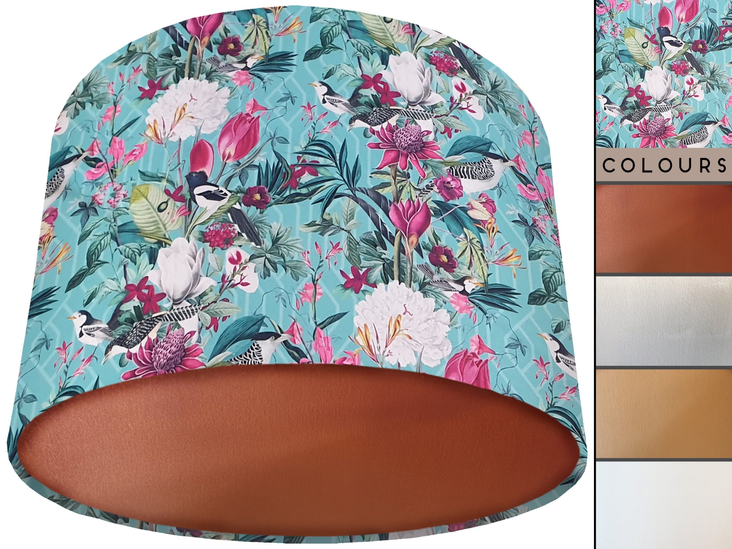 Garden Birds Mint Velvet Lampshade Copper, Modern Country