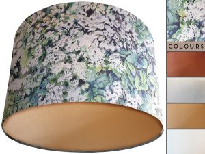 Monet Flowers Velvet Lampshade Gold, Classic Country