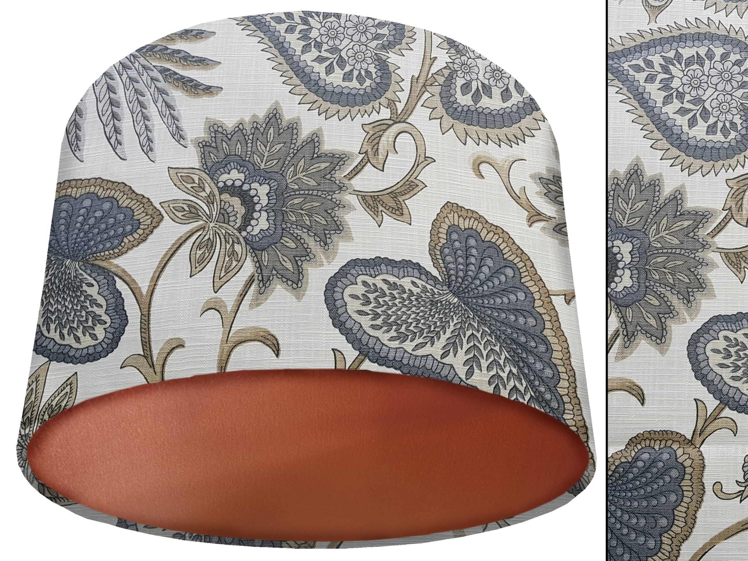 Cream Paisley Lamp Shade Copper, Country Home Interior