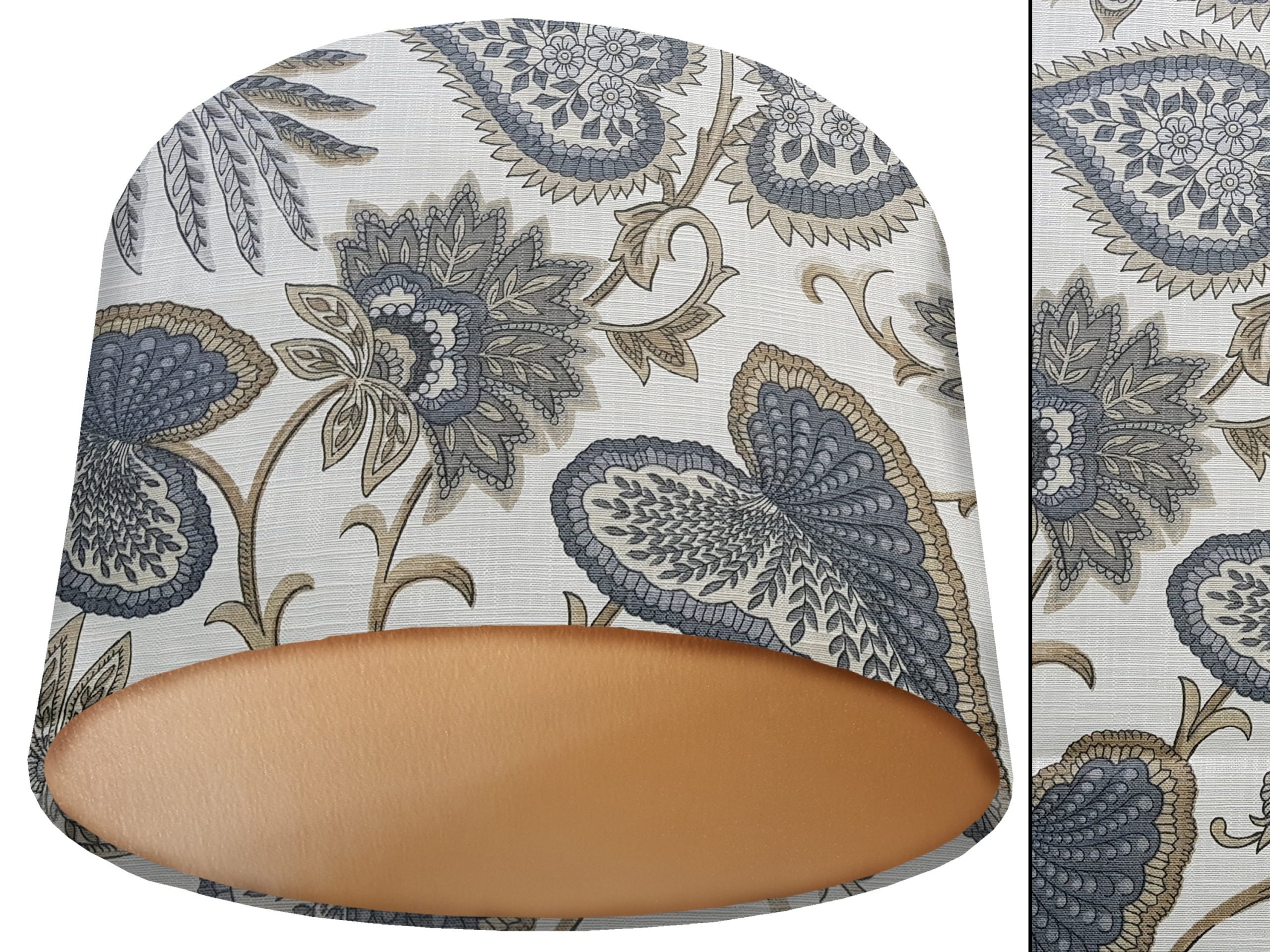 Cream Paisley Lamp Shade Gold, Country Home Interior