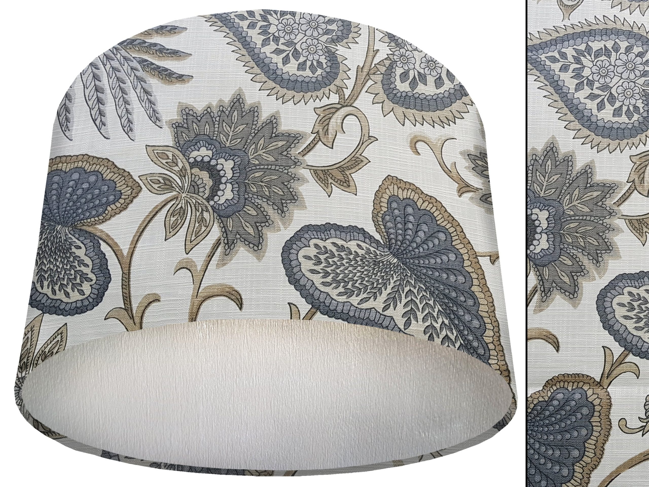 Cream Paisley Lamp Shade Silver, Country Home Interior