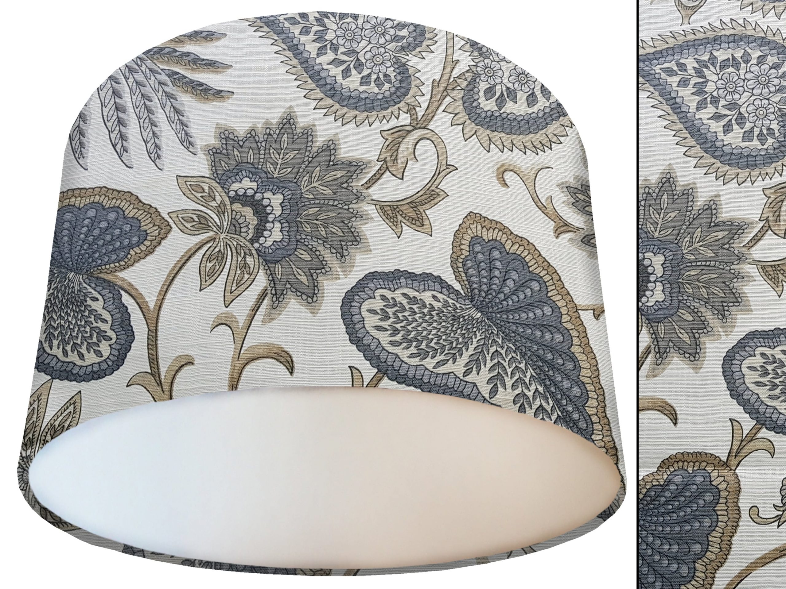 Cream Paisley Lamp Shade White, Country Home Interior