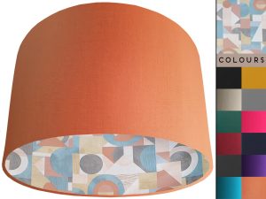 Art Deco Lampshade Orange, Modern Geometric Light Shade