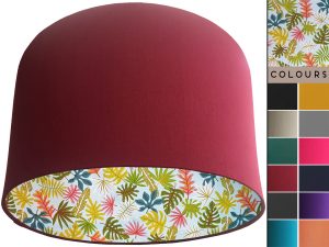 Tropical Leaf Mint Lampshade Red, Vibrant Interior Lighting
