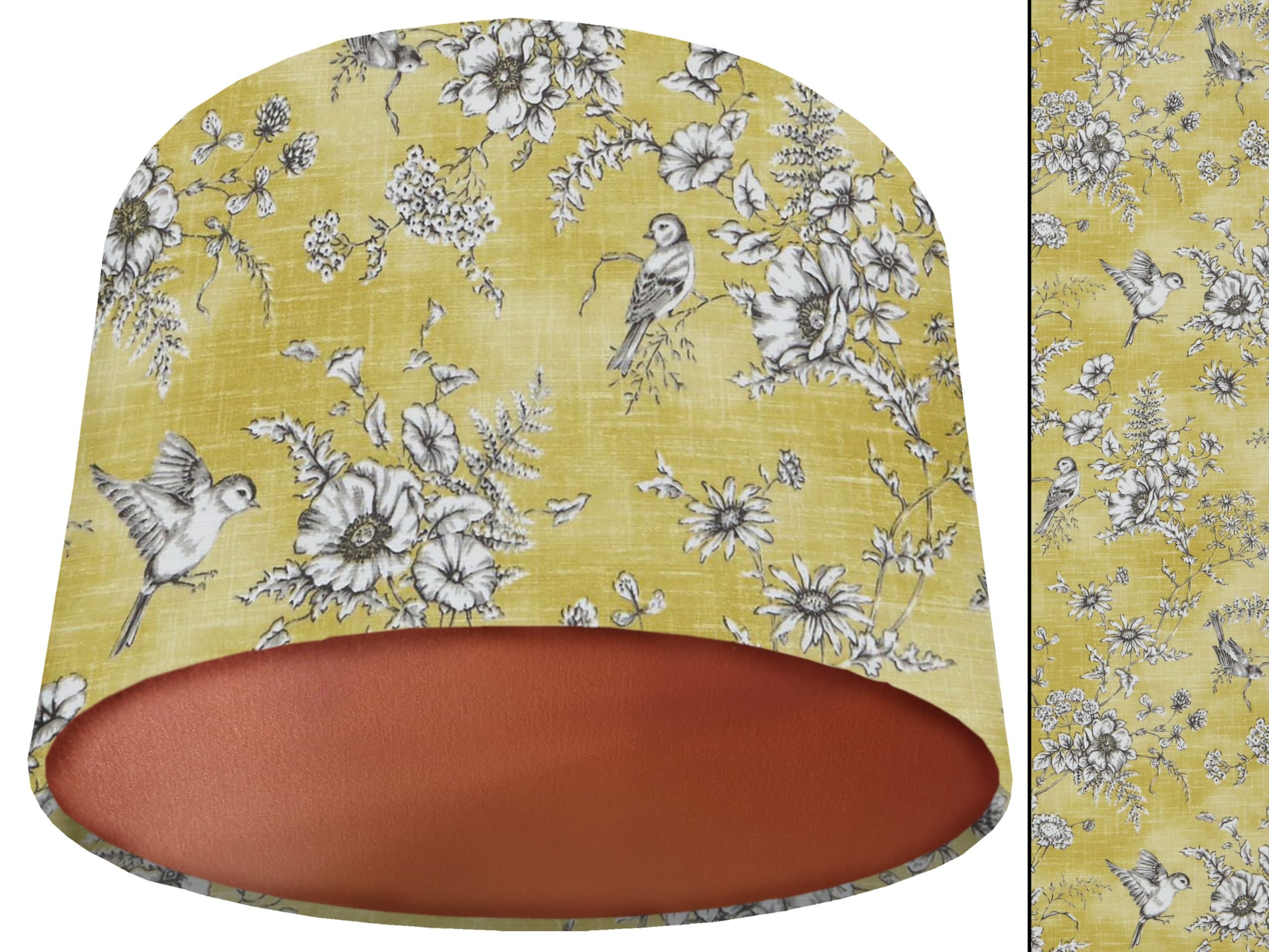 French Toile Yellow Lamp Shade Copper, Classic Country