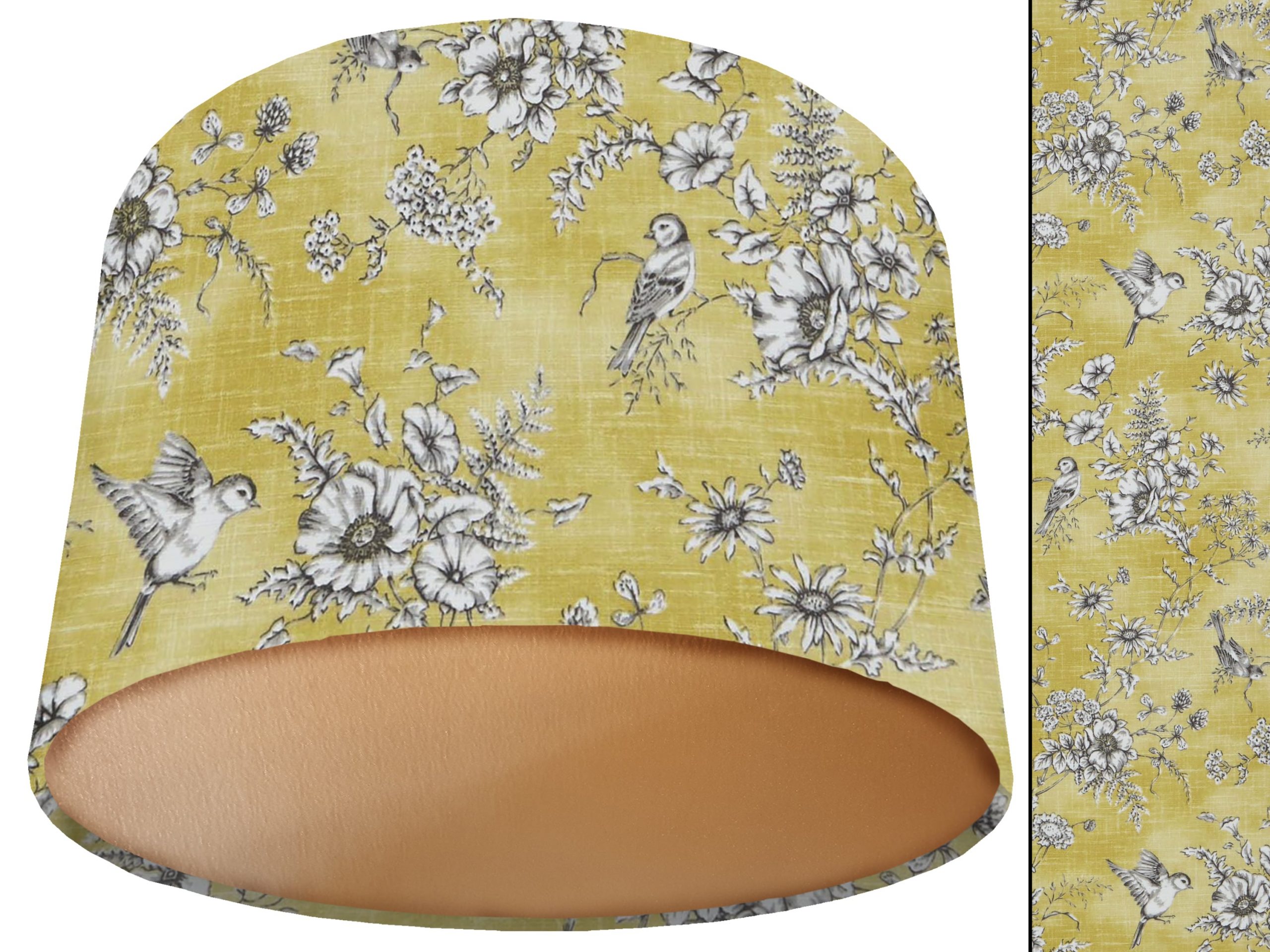 French Toile Yellow Lamp Shade Gold, Classic Country