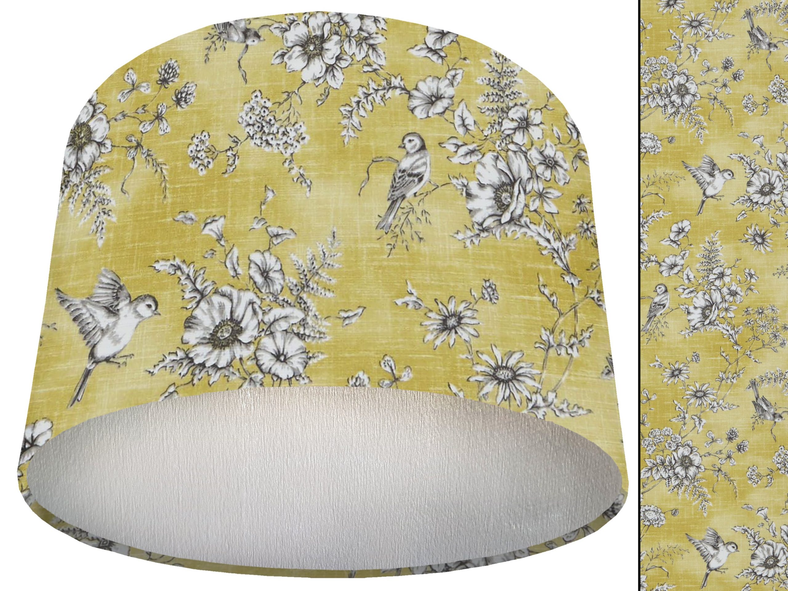 French Toile Yellow Lamp Shade Silver, Classic Country