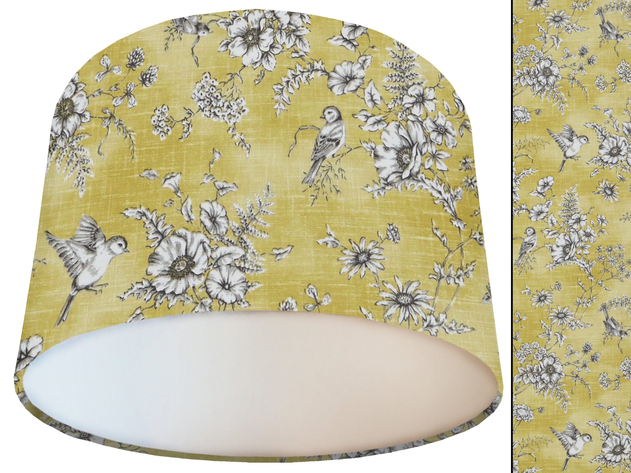 French Toile Yellow Lamp Shade White, Classic Country