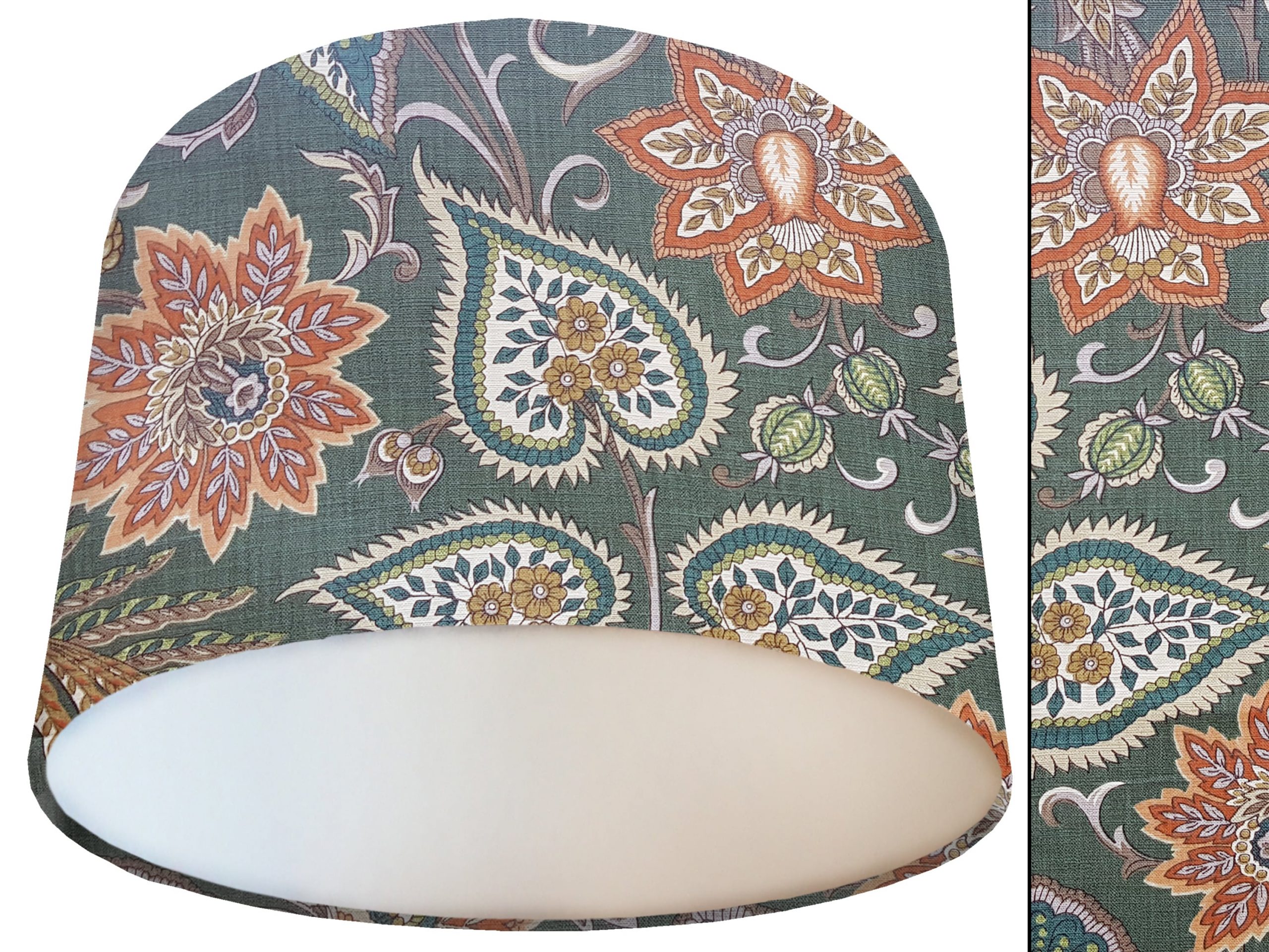 Green Paisley Lamp Shade White, Modern Home Interior
