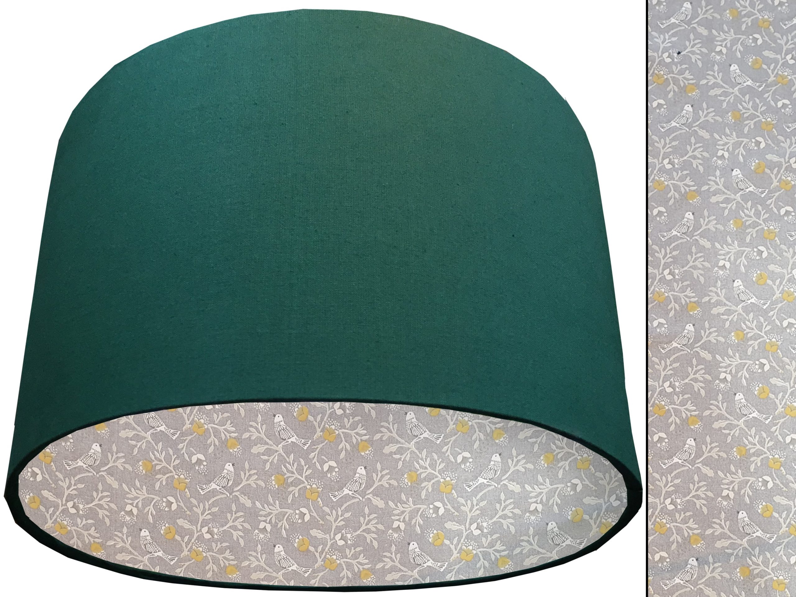 Grey Bird Botanical Lampshade Green, Country Home Interior