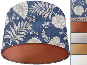 Blue Paisley Lamp Shade Copper, Modern Country Home
