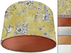 French Toile Yellow Lamp Shade Copper, Classic Country