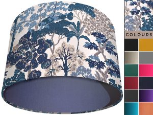 Oriental Trees Blue Light Shade Blue, Exotic Home Interior