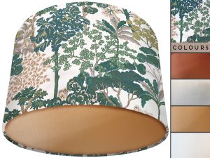 Oriental Trees Green Lamp Shade Gold, Modern Country