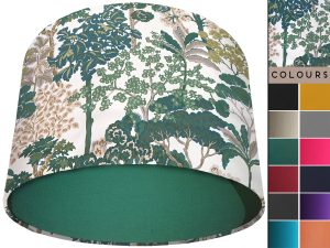 Oriental Trees Green Light Shade Green, Modern Country