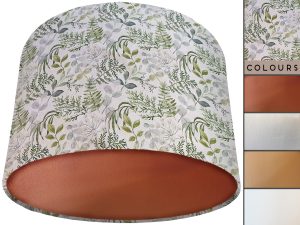 Pastel Botanical Lamp Shade Copper, Country Home Interior