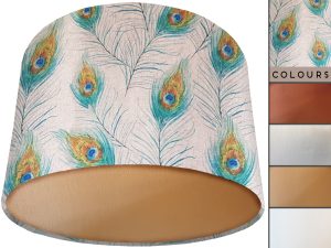 Peacock Feather Lamp Shade Gold, Country Home Interior