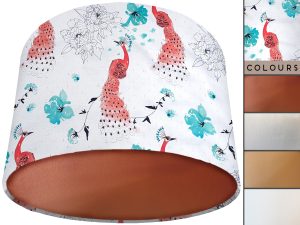 Pink Peacock Lamp Shade Copper, Stylish Home Interior