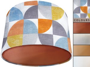 Spiral Capri Orange Lamp Shade Copper, Retro Geometric