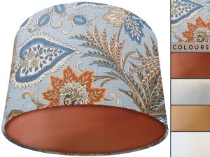 Sky Blue Paisley Lamp Shade Copper, Stylish Interior Lighting