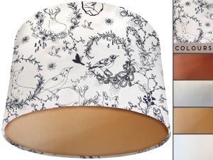 Black & White Animals Lamp Shade Gold, Traditional Country