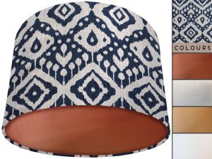 Marrakech Blue Lamp Shade Copper, Modern Geometric