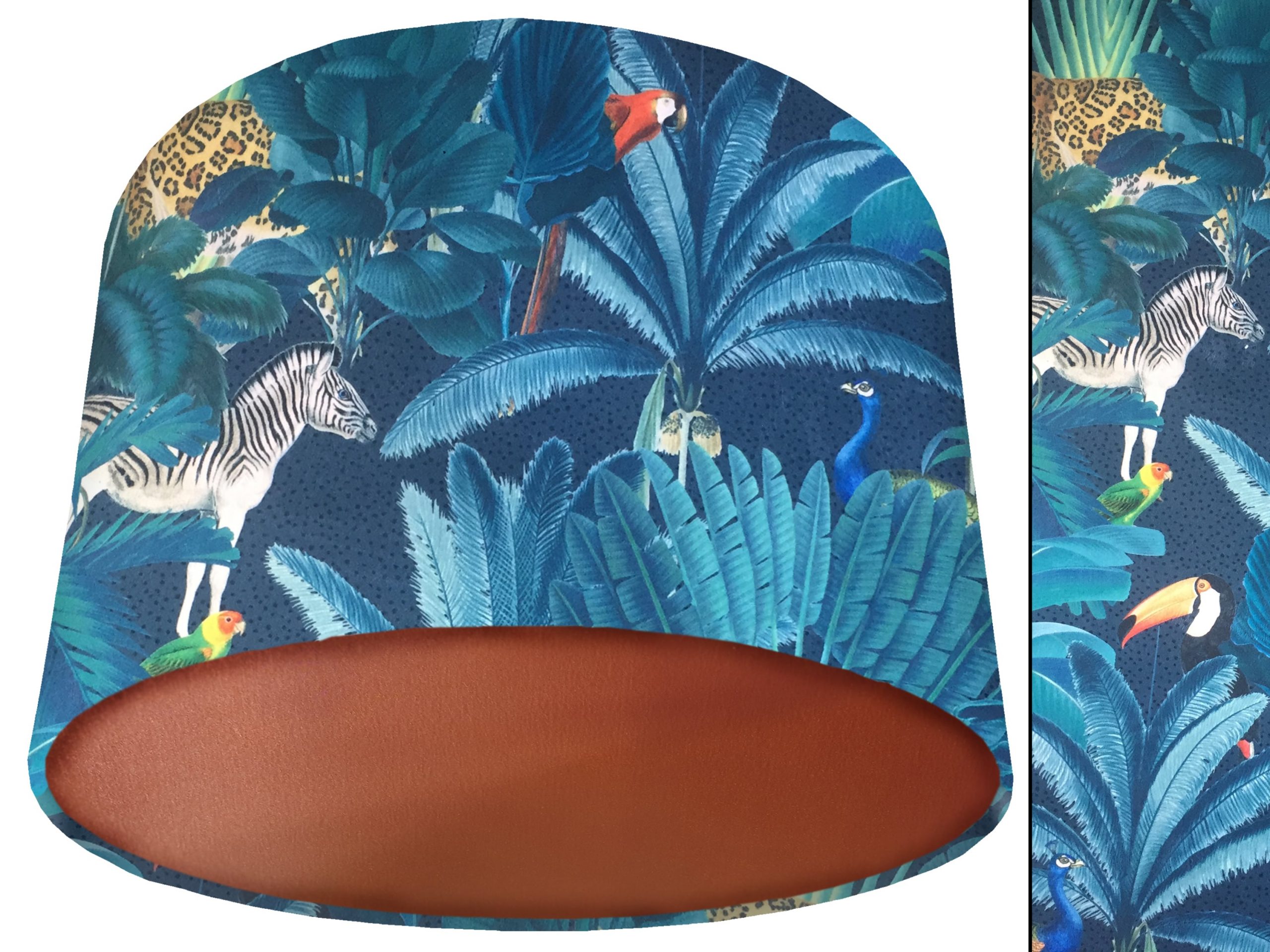Dark Spotty Jungle Velvet Lampshade Copper, Tropical Interior