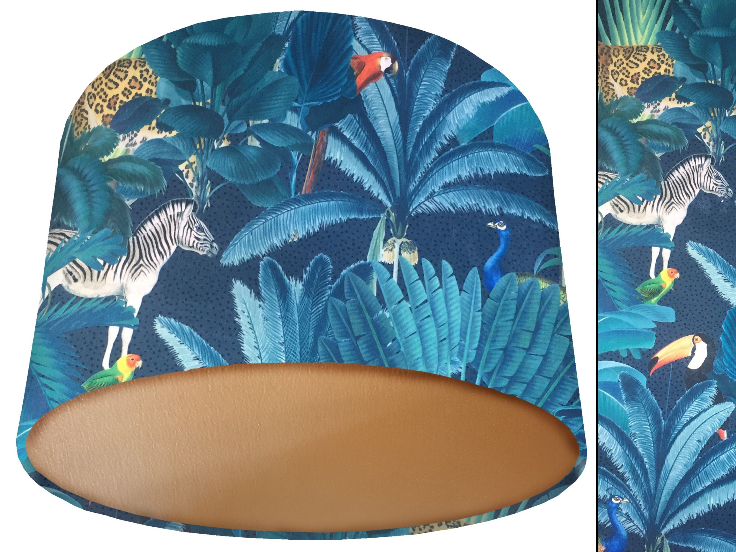 Dark Spotty Jungle Velvet Lampshade Gold, Tropical Interior